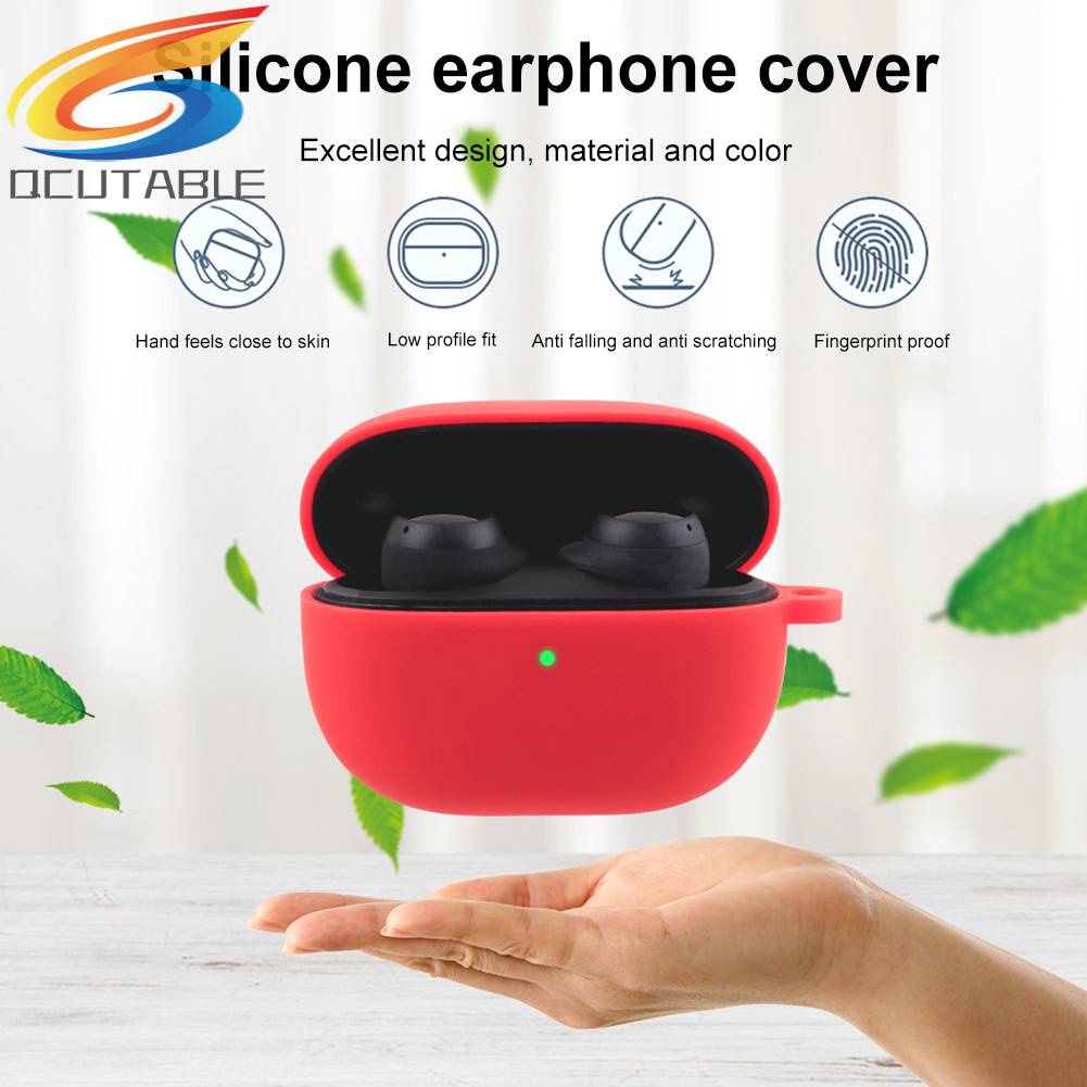 Vỏ Bảo Vệ Hộp Sạc Tai Nghe Redmi Buds 3 Lite Bằng Silicone Kèm Móc Tiện Lợi
