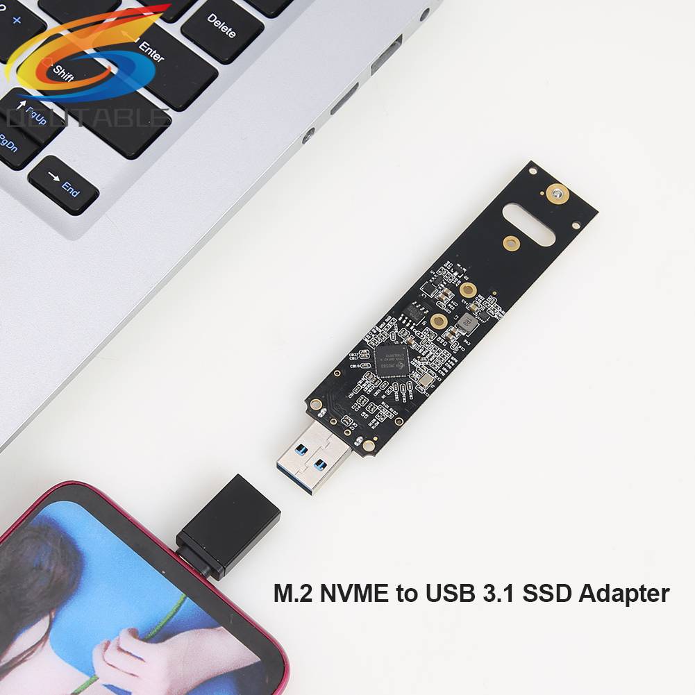 Thẻ Chuyển Đổi NVMe Sang USB 10Gbps M.2 M Key SSD Sang USB 3.1 Gen 2 Type A