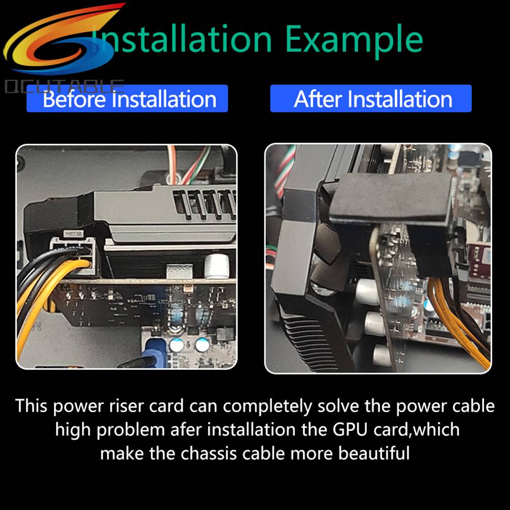 Bộ 2 Đầu Nối Chuyển Đổi Nguồn GPU ATX 8 Pin Góc Xoay 180 Độ