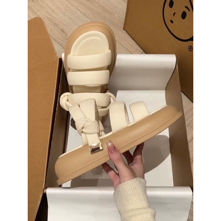 Màu dép sandal nữ đi chơi dép bánh mì đế cao dép quai giày đế cao dép ulzzang 2023NEW mẫu mới 27Z23062701