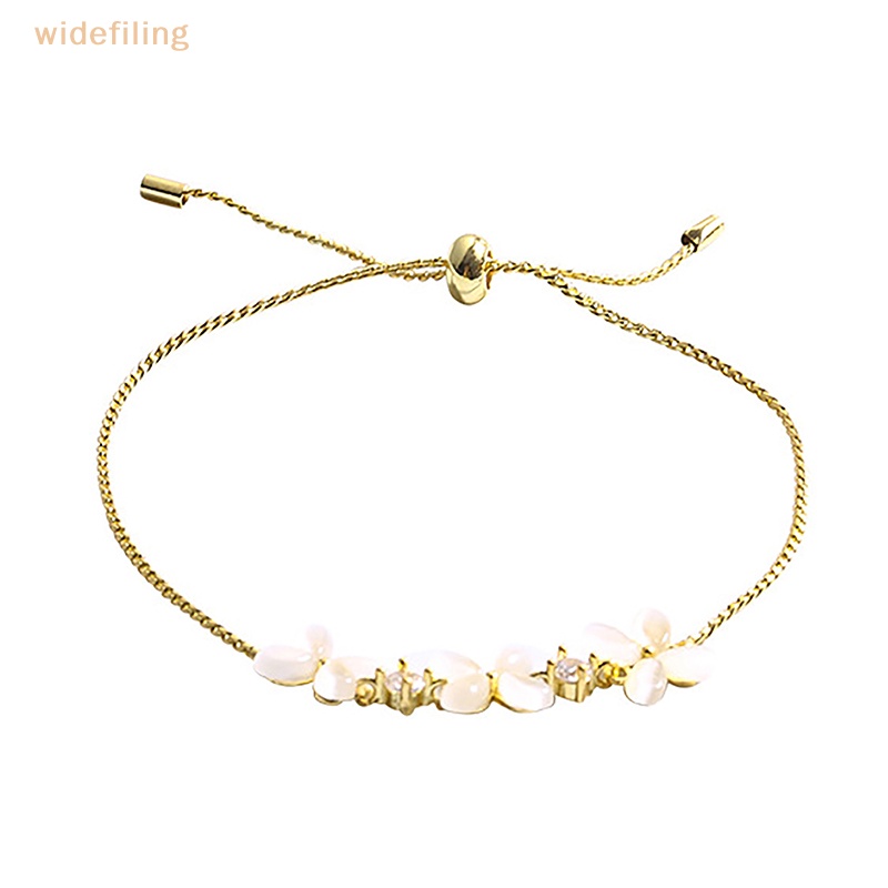 Vòng Đeo Tay Bản Rộng Màu Vàng Đính Đá Opal Có Thể Điều Chỉnh Kích Thước Dành Cho Nữ