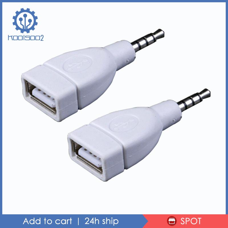 Giắc Cắm Âm Thanh AUX 3.5mm Male Sang USB 2.0 Female Cho Xe Hơi Koolsoo2