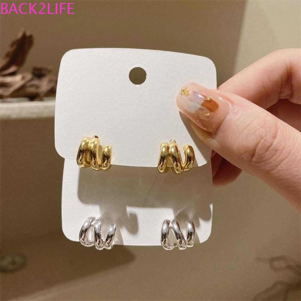 BACK2LIFE Bông Tai Hàng Tròn Thời Trang Thanh Lịch Quyến Rũ Dành Cho Nữ Back2Lilife