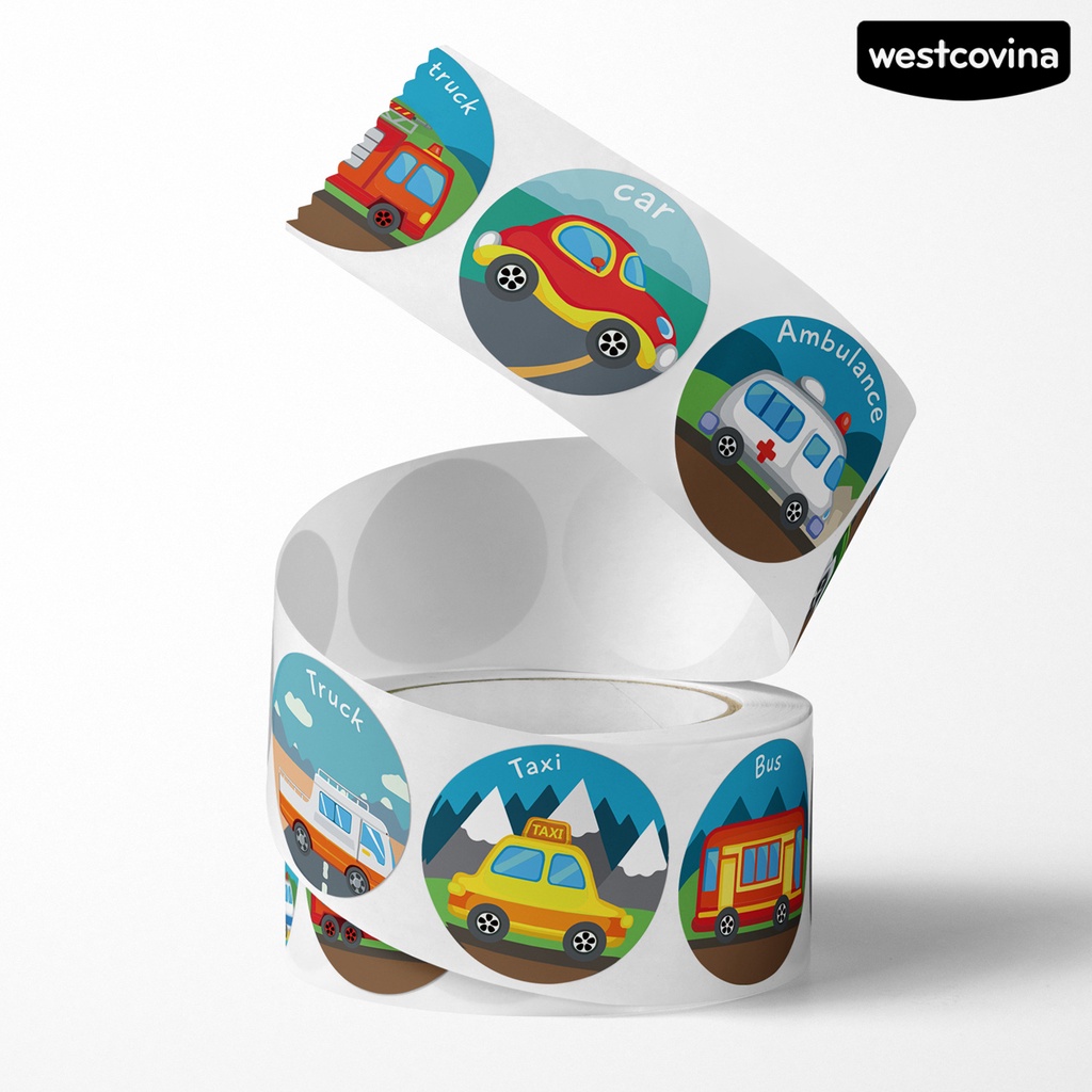 [WSTN] [WSTN]✎Cuộn 500 Miếng Dán Trang Trí In Hình Hoạt Hình Bằng Đồng Tự Dính Có Thể Tháo Gỡ