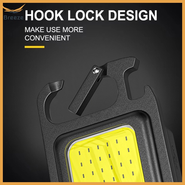 Móc Khóa Đèn Led Cob 500 Lumens Siêu Sáng Đa Năng