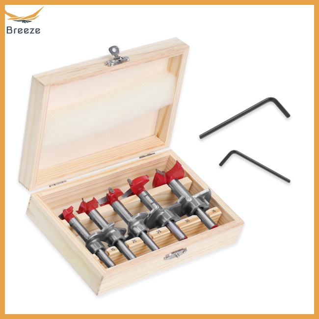 Bộ 5 Mũi Khoan Định Vị 15-35mm Độ Bền Cao Chuyên Dụng Làm Mộc