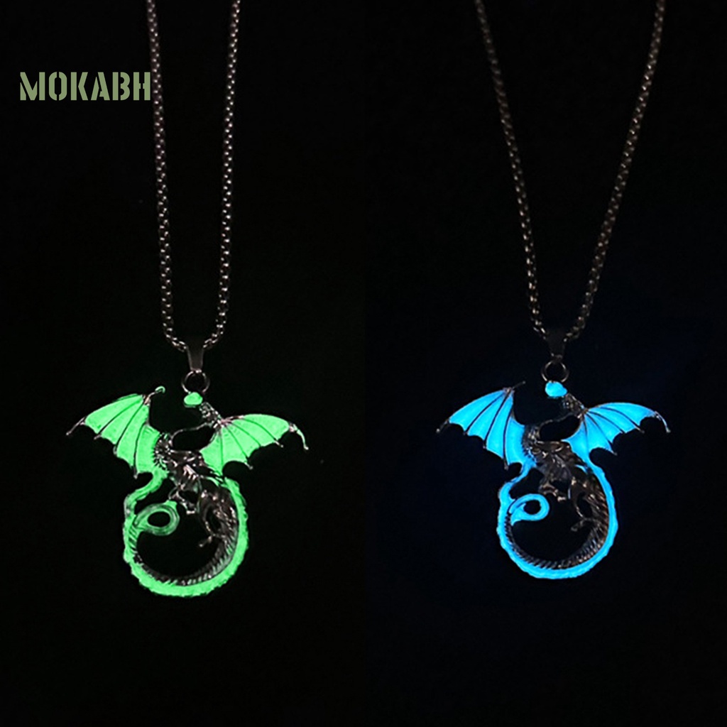 Vòng cổ Mặt Hình Rồng Bay Phát Quang Phong Cách Hip Hop Cổ Điển Cho Cặp Đôi