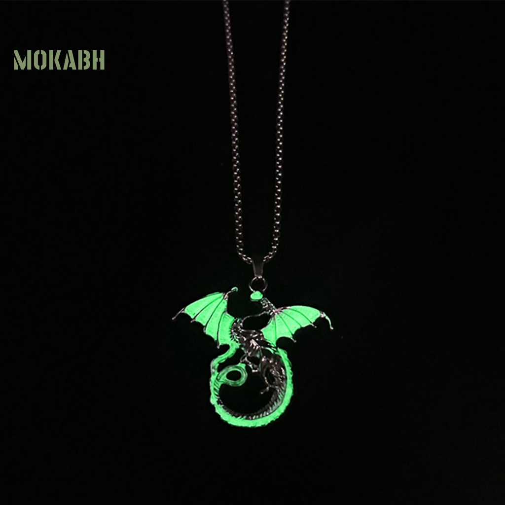 Vòng cổ Mặt Hình Rồng Bay Phát Quang Phong Cách Hip Hop Cổ Điển Cho Cặp Đôi