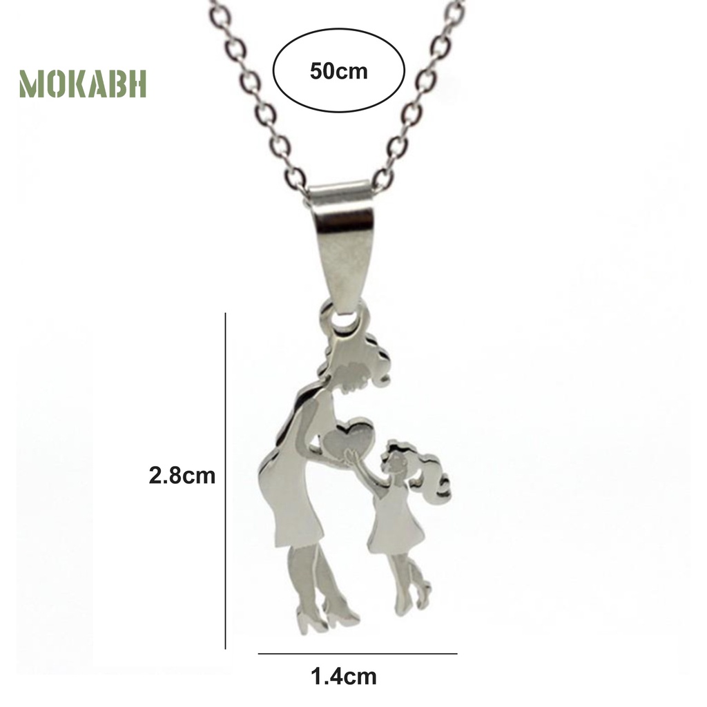 Vòng cổ Mặt Trái Tim Bằng Thép Không Gỉ Màu Vàng Dành Cho Mẹ Và Con Gái