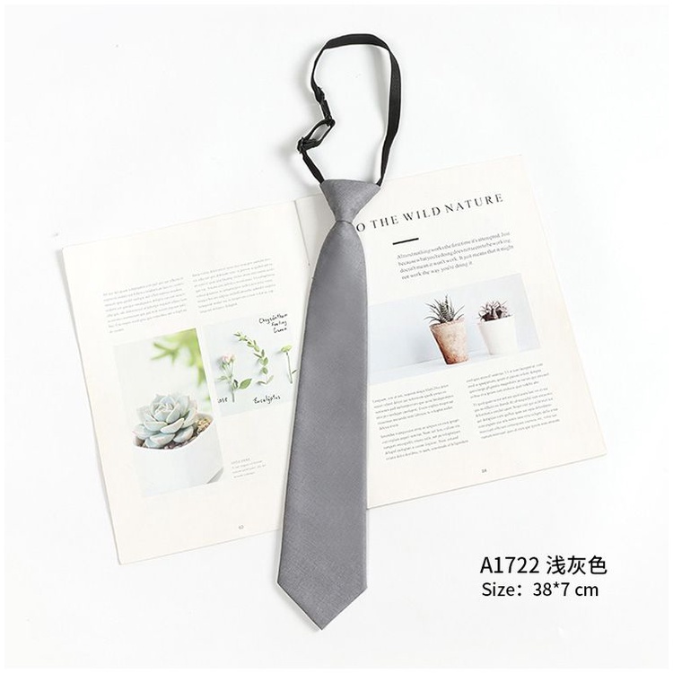 Cà Vạt Đồng Phục Bachelor Kẻ Sọc Caro Xám Phong Cách Retro Nhật Bản Cho Nam Nữ