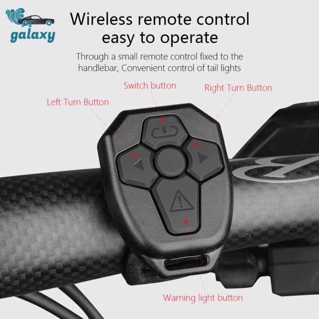 Galaxy Đèn Led Tín Hiệu Gắn Đuôi Xe Đạp Leo Núi Kèm Điều Khiển Từ Xa