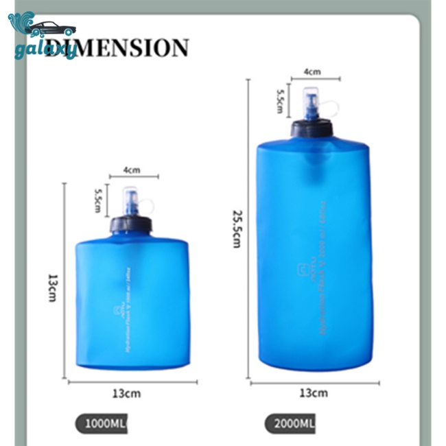 Galaxy Bình Nước Mềm Dung Tích Lớn 1000ml / 2000ml Có Bộ Lọc Tiện Dụng Khi Đi Bộ Đường Dài