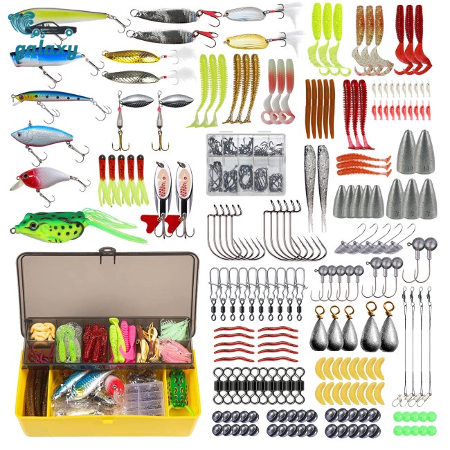 Galaxy Hộp 304 Mồi Câu Cá Giả Hình Giun Sâu Bằng Nhựa Kèm Hộp Đựng