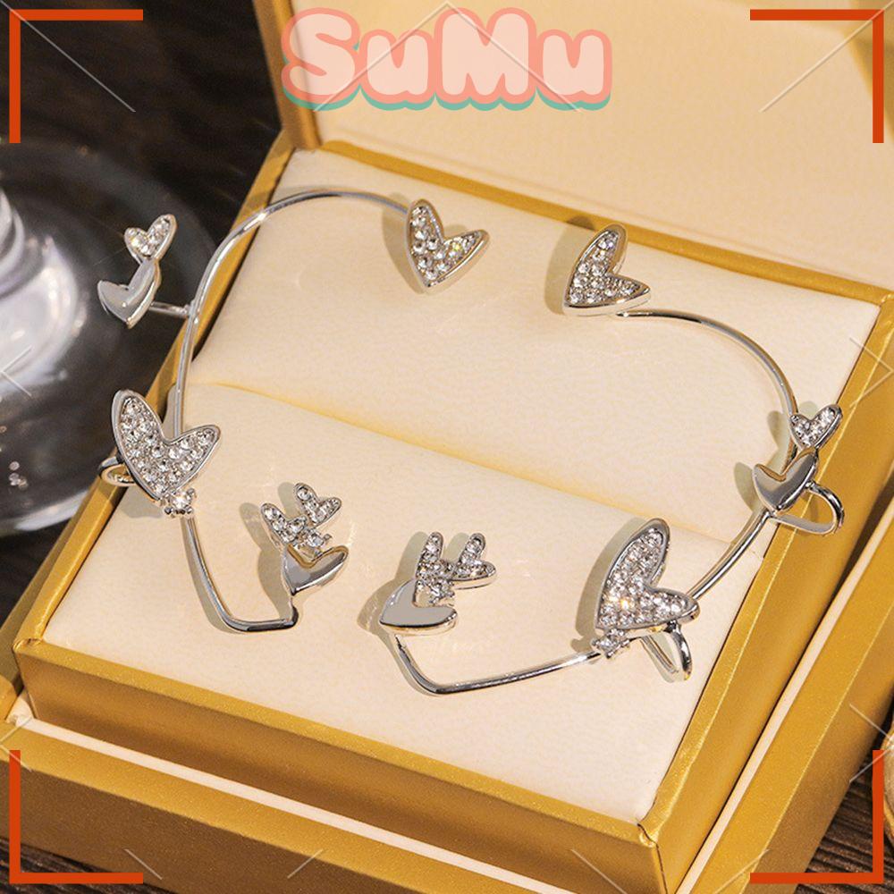 SUMU Khuyên Tai Đính Đá Không Cần Xỏ Lỗ Thời Trang