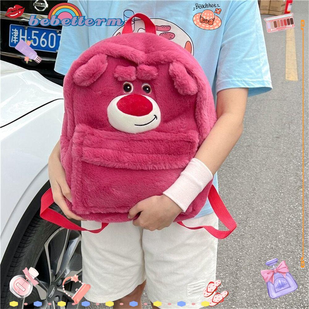 BEBETTERM Ba Lô Đi Học Cỡ Lớn Hình Chú Gấu Đỏ Hồng Xinh Xắn Cho Bé Mẫu Giáo