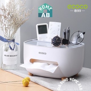 Hộp đựng khăn giấy ecoco rút tiện lợi thiết kế sang trọng, hộp đựng đồ để bàn thông minh 2009