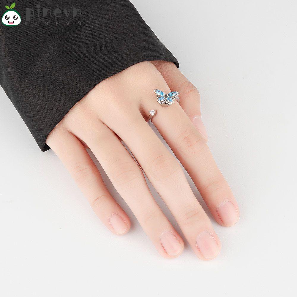PINEVN Nhẫn Hình Bướm Thời Trang Có Thể Điều Chỉnh Giúp Giảm Căng Thẳng
