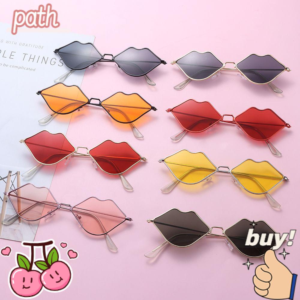 PATH Kính Mát Gọng Kim Loại Hình Đôi Môi Quyến Rũ