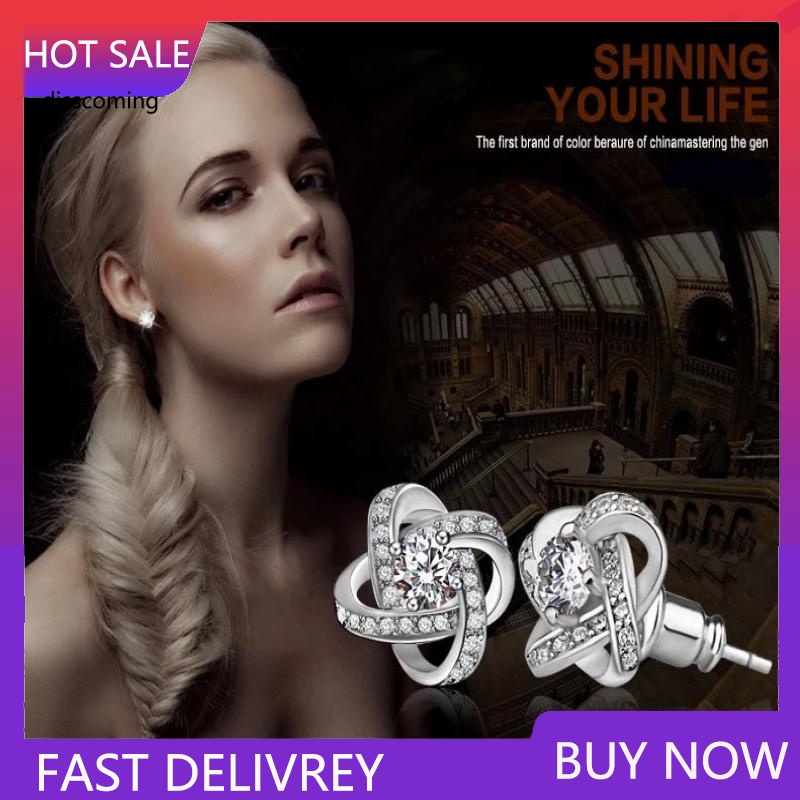 Đầm Nữ Kiểu Dáng Dễ Thương Xinh Xắn Hợp Thời Trang| Đôi Khuyên Tai Đính Đá Zircon Thời Trang Cho Nữ