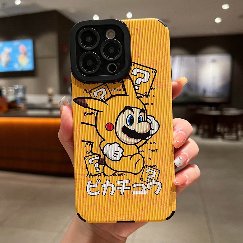 Ốp Điện Thoại Chống Sốc In Hình Pikachu Super Mario Cho iPhone 11 Pro Max 12 13promax 14 XS XSMAX 7P 8P