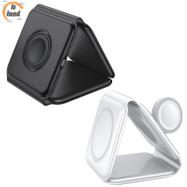Đế Sạc Điện Thoại / iwatch / airpods Không Dây 15w Từ Tính Gấp Gọn Được 3 Trong 1