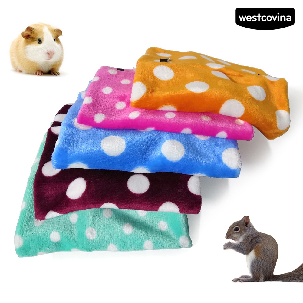 [WST]♞Võng Treo Vải Lông Mềm Ấm Áp Họa Tiết Chấm Bi Cho Chim Vẹt