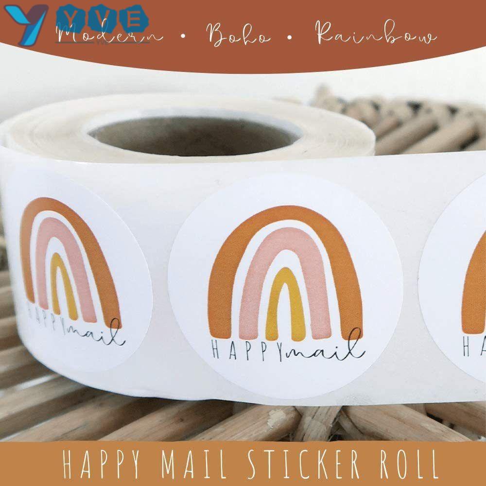 Cuộn 500 Sticker Cầu Vồng 1 Cuộn 1.5in Phong Cách Boho