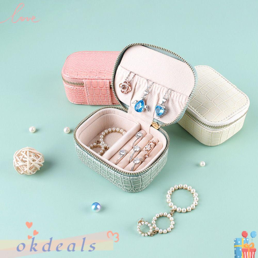 OKDEALS Hộp Đựng Trang Sức Thiết Kế Nhỏ Gọn Tiện Dụng Ốp