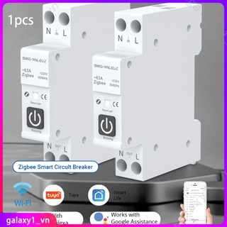 Cầu dao thông minh TUYA ZigBee có đo sáng 1P 63A DIN Rail cho nhà thông minh Công tắc điều khiển từ xa không dây Ứng dụng cuộc sống thông minh hoạt động với Alexa Google home Yandex Alice