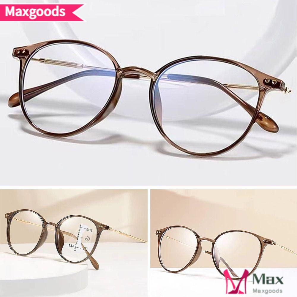 MAXG Mắt Kính Đọc Sách Bằng PC Blue Ray Tròn Thoải Mái Chống Ánh Sáng Xanh Cho Nam Và Nữ