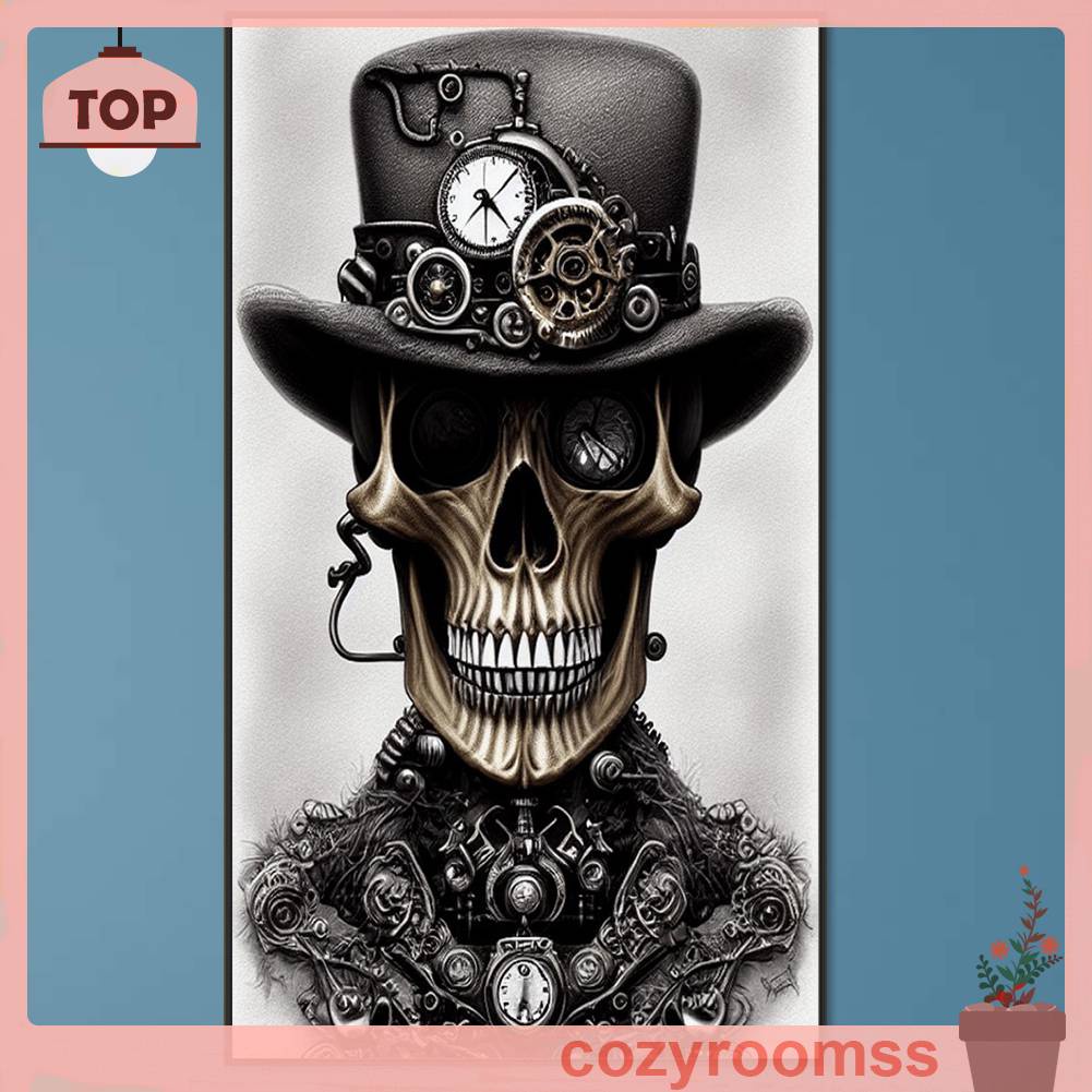 Tranh Đính Đá Kim Cương Toàn Bộ 5D DIY Hình Vẽ Bộ Xương Người Trang Trí Nhà Cửa