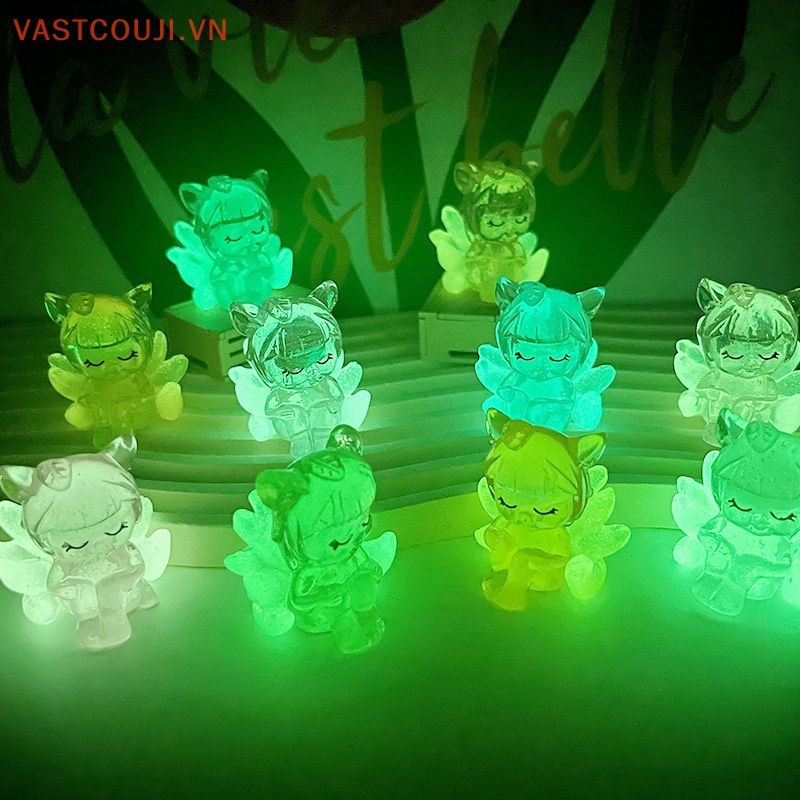 Set 2 Tượng Cáo Chín Đuôi Bằng Nhựa Phát Sáng Trong Bóng Tối Trang Trí Tiểu Cảnh / Nhà Búp Bê DIY