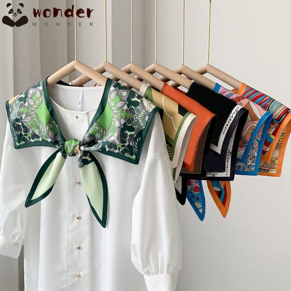 WONDER Cổ Áo Giả Bằng Lụa Chống Nắng Có Thể Tháo Rời Thời Trang Cho Nữ