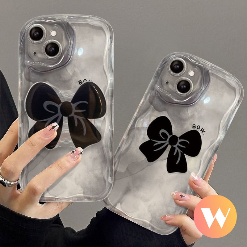 Ốp Điện Thoại Viền Cong Hình Nơ 3D Kèm Giá Đỡ Cho IPhone 7 8 Plus XR 6 6s X XS Max SE 2020 11 13 14 12 Pro Max