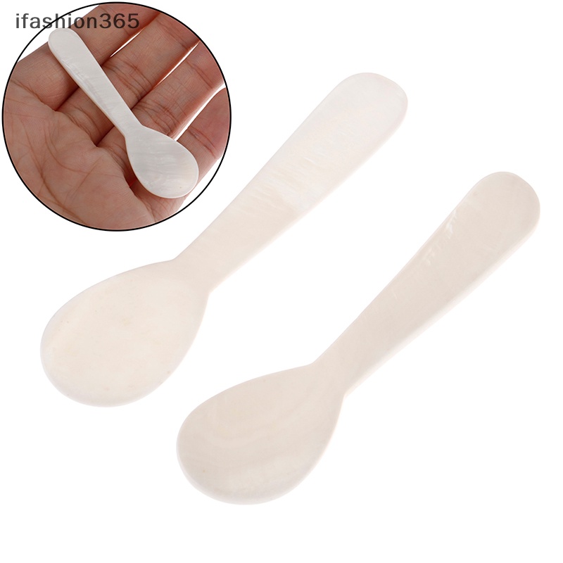 [ifashion365] Muỗng Cà Phê Cán Hình Vỏ Sò Đính Ngọc Trai Thủ Công