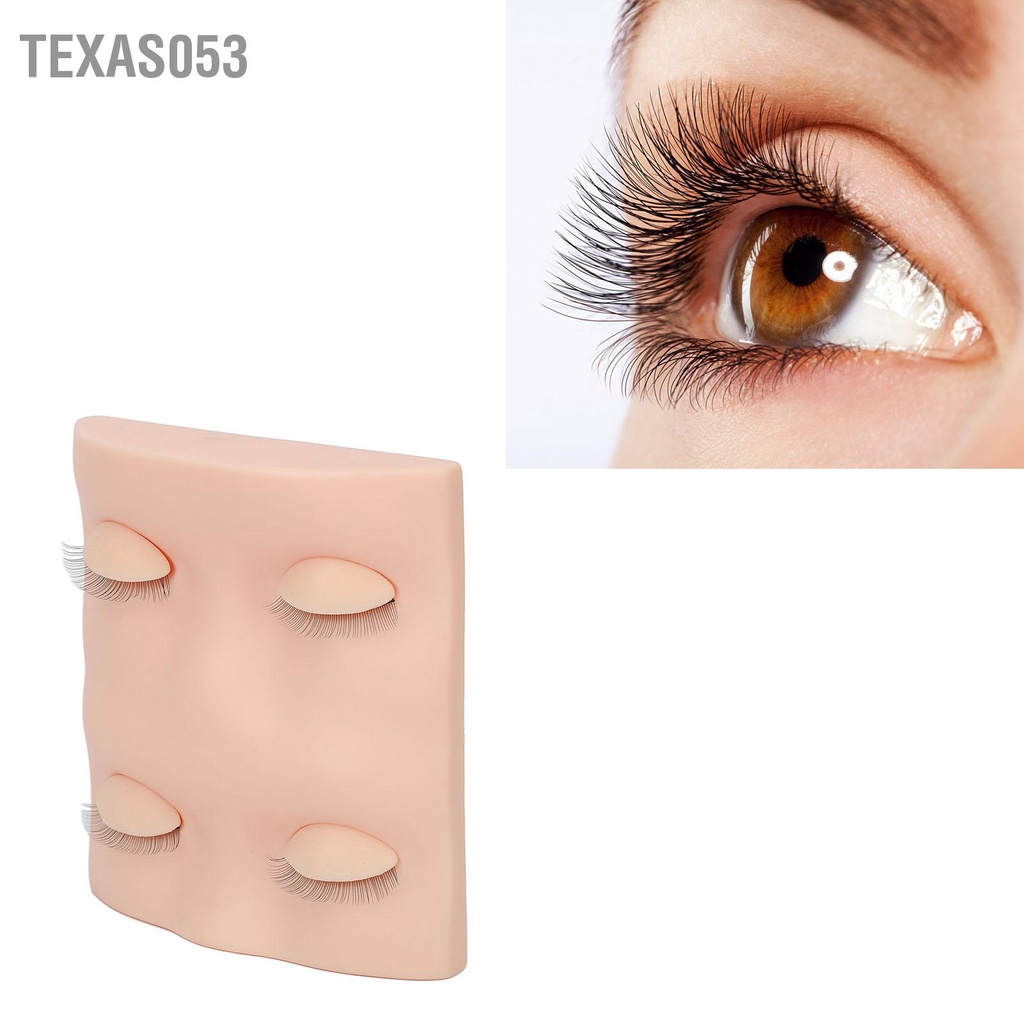 Texas053 Cây Nối Mi Thực Hành Đầu Manocanh Người Mới Trang Điểm Búp Bê Với 2 Cặp Mí Mắt Thay Thế