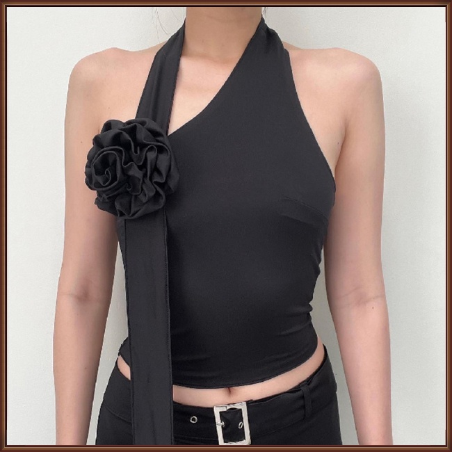 Áo Croptop Không Tay Hở Lưng Mềm Mại Thoáng Khí Thoải Mái Gợi Cảm Cho Nữ