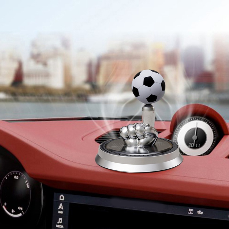 Nước Hoa Xoay Tự Động Trang Trí Nội Thất Xe Hơi Hình Quả Bóng Đá Sạc Năng Lượng Mặt Trời