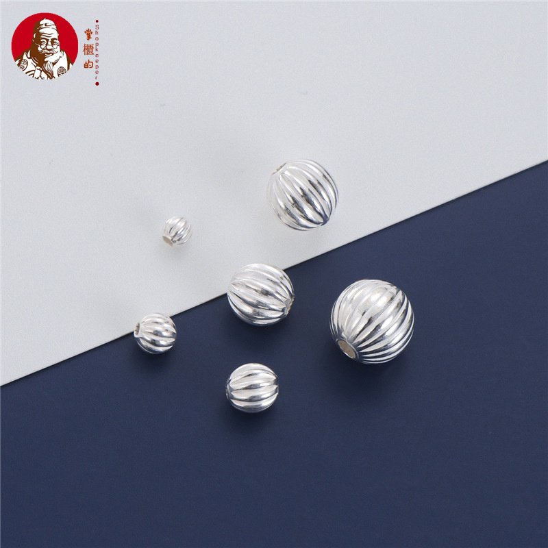 Hạt Xỏ Lỗ Tròn Bằng Bạc 925 Dùng Làm Trang Sức Thủ Công DIY