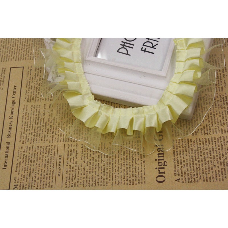 2M DIY Lace Trim Satin Ribbon Wedding Sewing Craft DIY Trim Garment Sewing Accessories LY