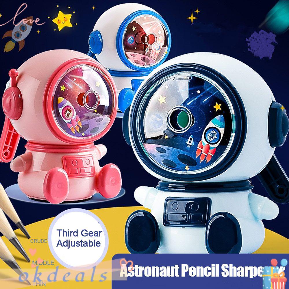OKDEALS Gọt Bút Chì Tự Động Chống Dính Hình Phi Hành Gia Hoạt Hình