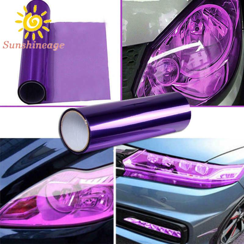 Phim Vinyl Màu Tím Dán Đèn Pha Xe Hơi