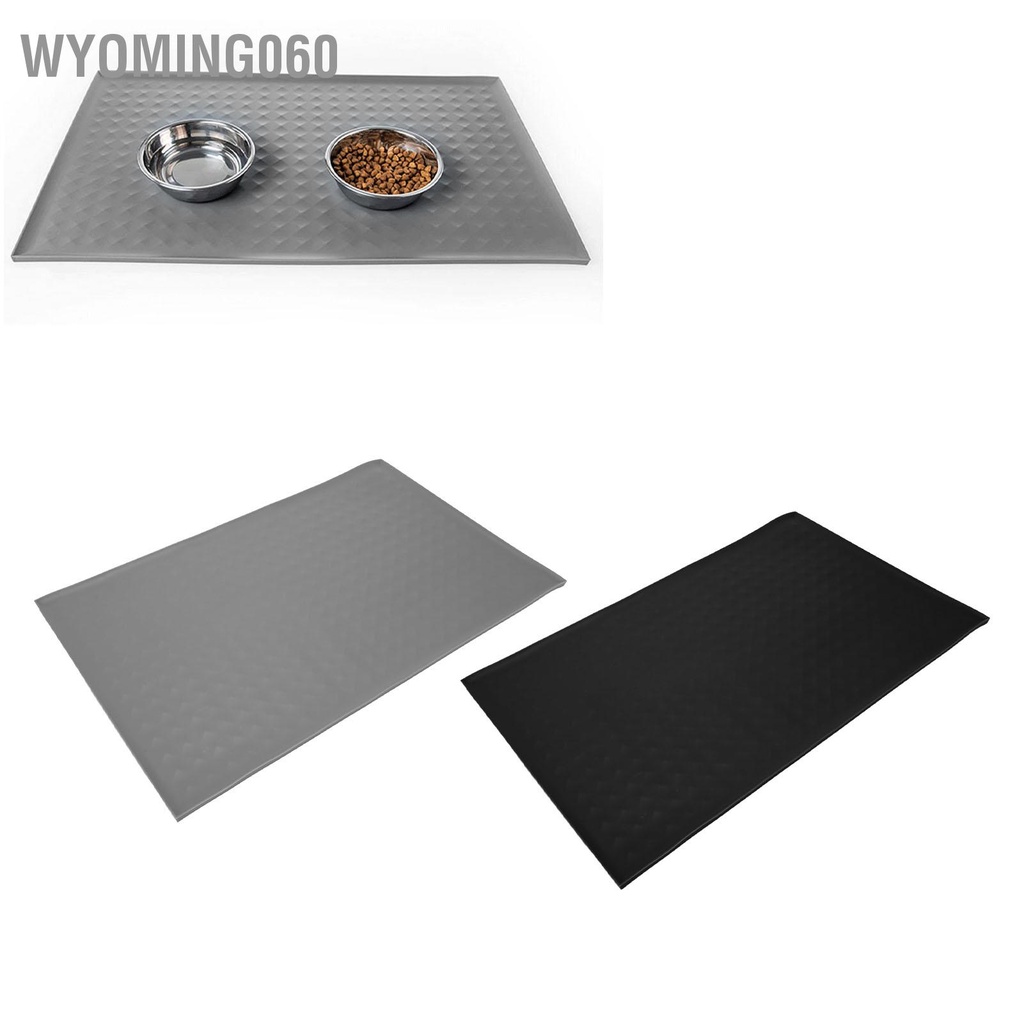 Wyoming060 Thảm lót thức ăn cho thú cưng bằng silicone chống trượt Chống nước chó mèo Bát và uống