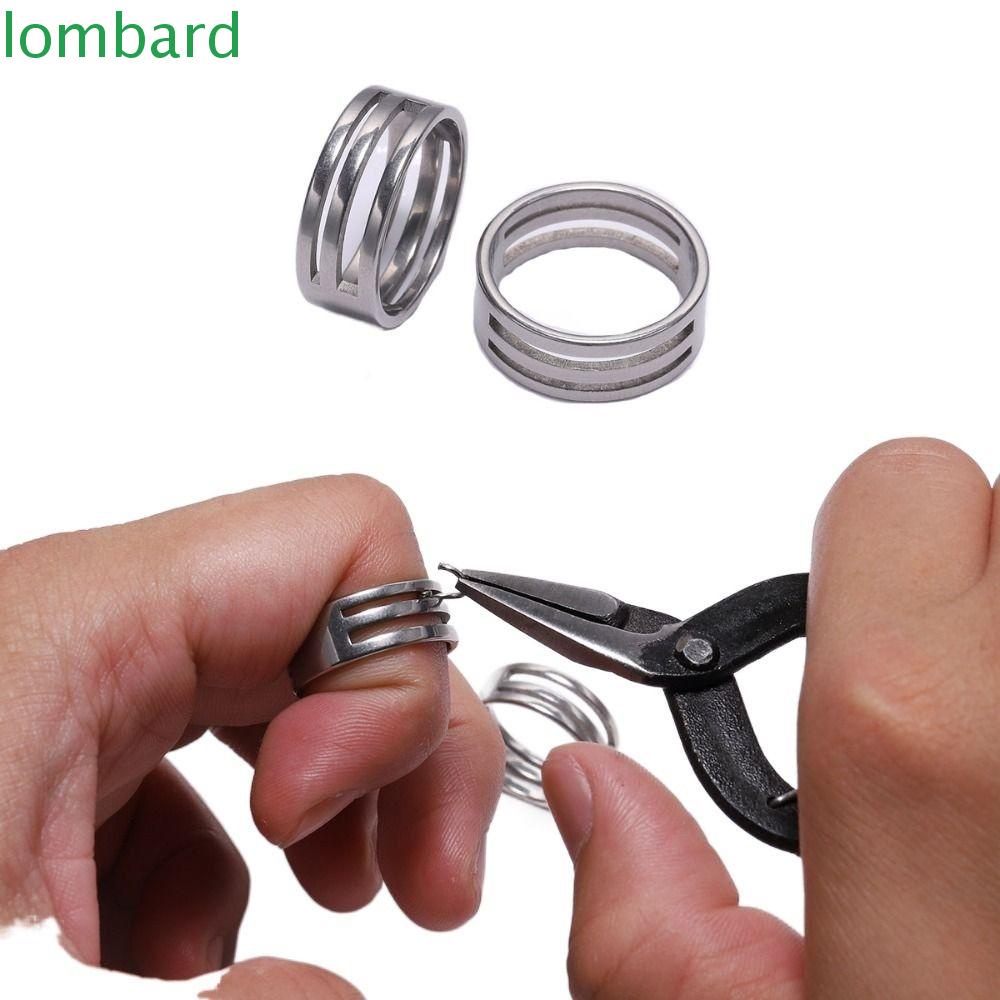 LOMBARD Nhẫn Mở Thiết Kế Bất Đối Xứng Phong Cách Cổ Điển Thời Trang DIY