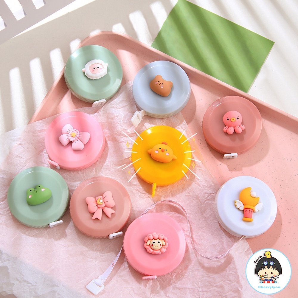 Thước Dây Mini Đo Chiều Cao Đa Năng 3D Họa Tiết Động Vật Hoạt Hình Dễ Thương Độ Chính Xác Cao Di Động Tiện Dụng Cho Thợ May /
