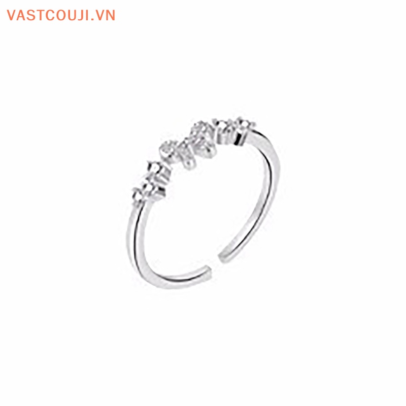 Nhẫn Hở Hình Nơ Hoa Đính Đá Zircon Màu Bạc Tùy Chỉnh Thời Trang Cho Nữ