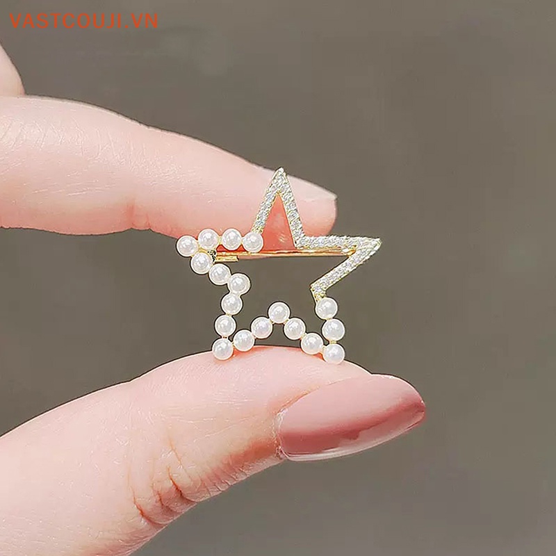 Ghim Cài Áo Hình Hoa / Ngôi Sao Bằng Kim Loại Chống Lóa Thời Trang Cho Nữ