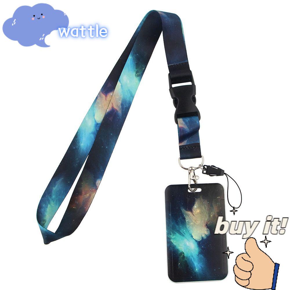 WATTLE Dây Đeo Thẻ ID / Chìa Khóa Họa Tiết Ngôi Sao / Dacron Tiện Dụng Cho Văn Phòng