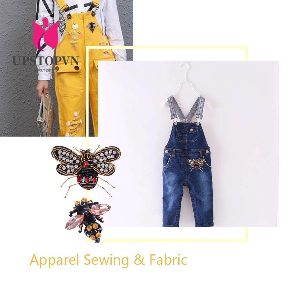 UPSTOPVN Set 2 Miếng Vá Quần Áo Đính Hạt Cườm Thêu Thủ Công