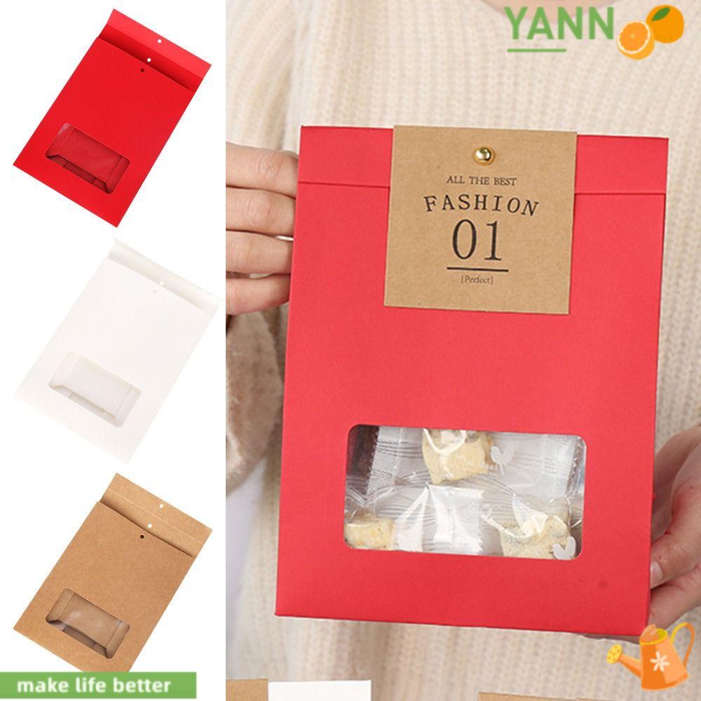 YANN1 Bộ 5 Túi Giấy Đựng Bánh Kẹo In Hình Hoa Tuyết Xinh Xắn